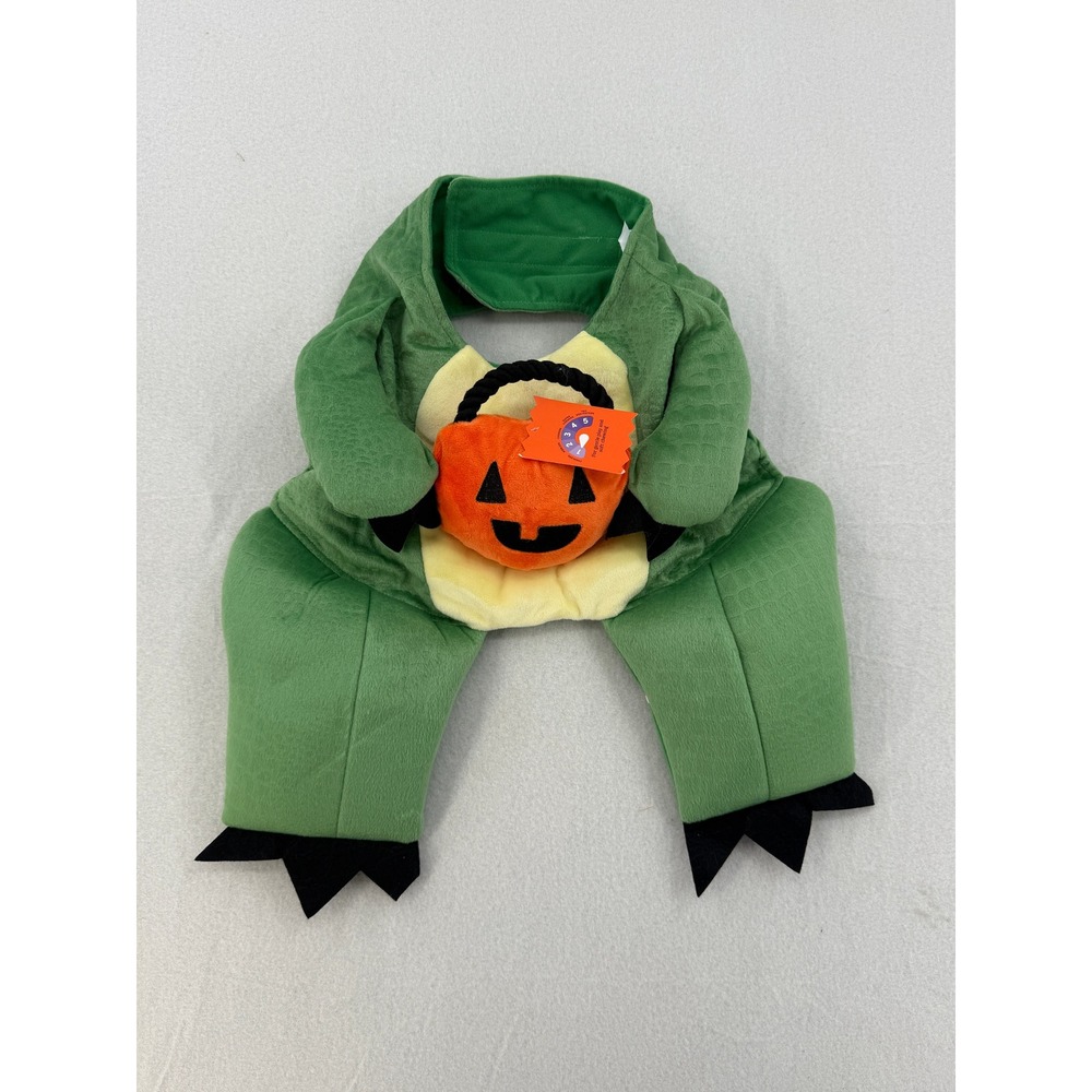 Boot & Barkley Dinosaur Dog Costume with Pumpkin Pail Halloween Outfit Size XL